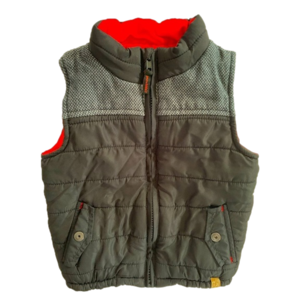 Genuine Kids Red & Gray Sleeveless Winter Vest Size 3T